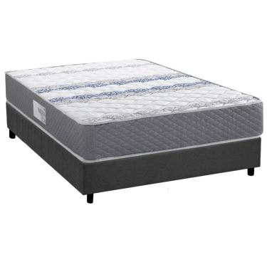 Imagem de Cama Box Casal: Colchão Ortopédico Herval D60 / AG65 Timeless + Base CRC Suede Gray (13...