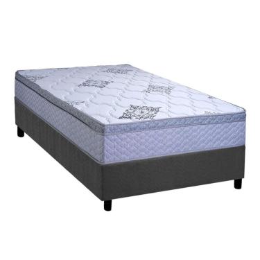 Imagem de Conjunto Box Solteiro: Colchão Anatômico Paropas D28 Gold Extra Gray + Base CRC Suede G...