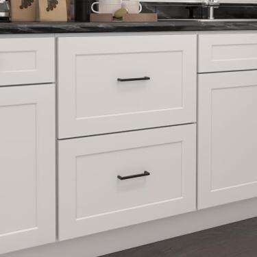Imagem de Furinno Armário de cozinha com base de gaveta coqueteleira com 2 gavetas, pronto para montar, 61 cm P x 61 cm L x 87 cm A, branco