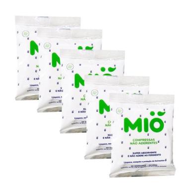 Imagem de Kit 5 Compressas Não Aderentes Mió Super Absorvente Estéril com 10 Uni