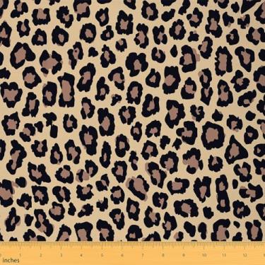 Imagem de Tecido decorativo com estampa de leopardo da The Yard Tecido com estampa de pele de chita africana para ambientes internos e externos Tecido com tema de animais selvagens para Quilting Costura Artes