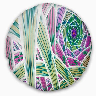 Imagem de Designart Purple Fractal Endless Tunnel' Abstract Throw sala de estar, sofá, almofada + capa de almofada impressa em ambos os lados 40 cm
