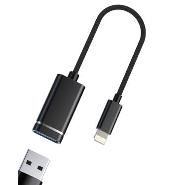 Imagem de Adaptador Lightning para USB para iPhone para Apple para iPad, cabo de câmera digital, pen drive, leitor de cartão OTG, cabo de transferência de dados, adaptador fêmea, dongle, hub, iluminação