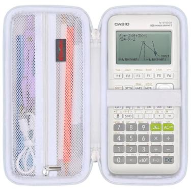Imagem de Elonbo Estojo de transporte para Casio fx-CG50 PRIZM/Casio fx-9750GIII Calculadora gráfica colorida/991ES Plus/991CW/115ES Plus/ 300ES/ 300MS Calculadora científica avançada padrão, branco + branco