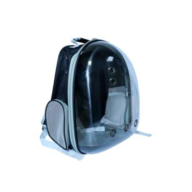 Imagem de Mochila Zuka Preta para Transporte de Pets, Frente em Acrílico, Alças Acolchoadas, Capacidade 6kg, 44x35x25cm, com Tapete
