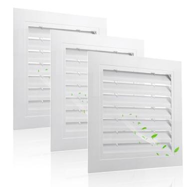 Imagem de AHANDMAKER Pacote com 3 capas de ventilação quadradas de 30 x 30 cm, capa de ventilação de empena de alumínio durável, aberturas de grade quadradas brancas para sótão, garagem, porta, exterior, galpão