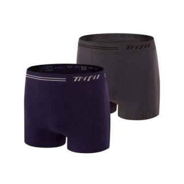 Imagem de Kit 2 Cuecas Box Masculina Sem Costura De Microfibra Trifil Lisa Básic