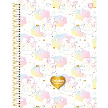 Imagem de Caderno Universitário Animativa, 1 matéria, 80 folhas, Capa Dura - Hot Stamping, Ursinhos Carinhosos, Pacote com 4