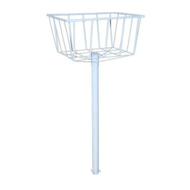 Imagem de Lixeira de Rua Calçada Parque Cesto Fundo Branca 129x60x45cm
