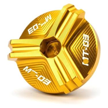 Imagem de Compatível com MT03 MT07 FZ07 MT10 FZ10 MT25 MT 03 07 10 25 YZF R1 R3 R6 FZ1 FZ6 Fa&zer Tampa de enchimento de óleo de motor de motocicleta (MT03-ouro)