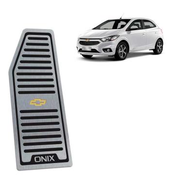 Imagem de Descanso De Pé Chevrolet Onix 2013/2019 Aço Inox Preto