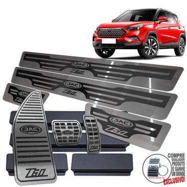 Imagem de Pedaleira Descanso Soleira Inox Jac T60 Preto Alto Relevo