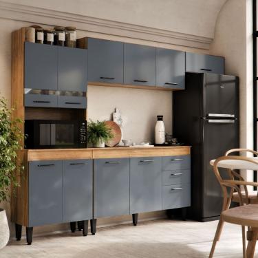 Imagem de Armário De Cozinha Veneza Completa Com 2 Gavetas E 10 Portas Freijó Grafite - Maxi Do Brasil