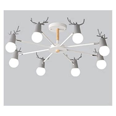 Imagem de Lustres Pingente Macaron Lustre Moderno Contraído Cabeça Sólida Lustre Sala de Estar Quarto Personalidade Criativa Lâmpada de Casa (Cor: Cinza)