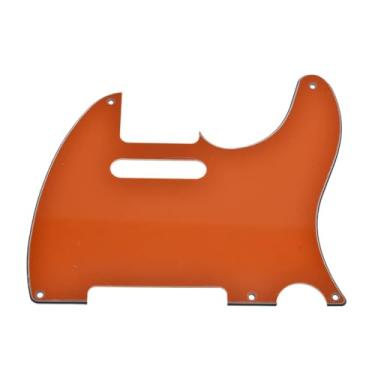 Imagem de KAISH American Vintage 5 Hole Tele Style Pickguard Guitar Pick Guard Placa de raspar para Telecaster/Tele Laranja 3 Camadas