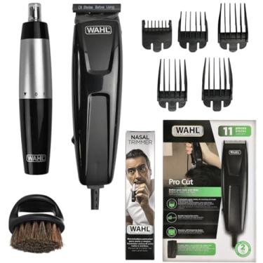Imagem de Kit Máquina de Cortar Cabelo 220v Pro Cut com Aparador Nasal, 4 Pentes e Escova para Acabamento Profissional