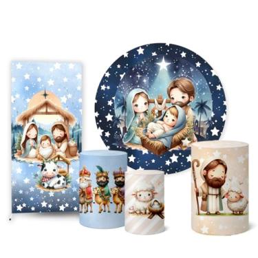 Imagem de Trio Capas Cilindro + Painel Sublimado + Painel Lateral Natal (K2HAL0097)