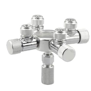 Imagem de Aquarium Tank CO2 Valve Splitter Regulator Distributor Needle Fine Adjustment for with 6 Way Outlets(Type 6)