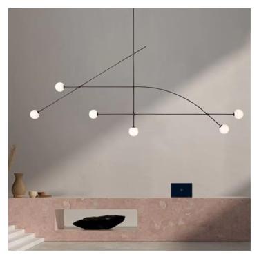 Imagem de Lustre moderno múltiplo sala de estar luminária preta luz pendente para restaurante quarto lustre decoração da sala, lâmpadas de lustre