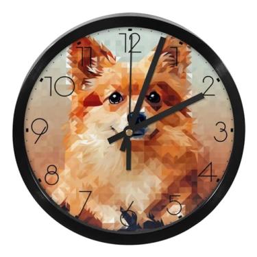 Imagem de LILINWAN Relógio de parede 24 cm sem tique-taque silencioso operado por bateria relógio de parede redondo moderno estilo simples decoração relógio para escritório/escola/quarto/sala de estar