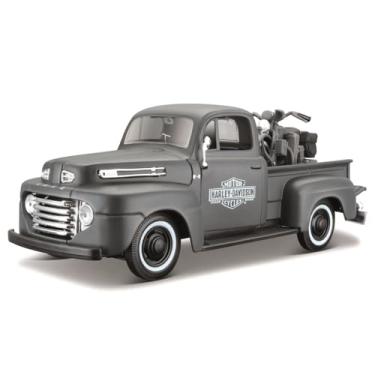 Imagem de 1942 Ford F-1 Pickup + Moto Harley WLA Flathead Militar USA 1/24 Maisto Verde