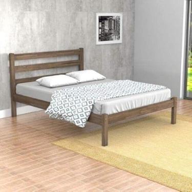 Imagem de Cama Casal Madeira Maciça Rustica Luiza Móveis Meneguetti Envelhecido