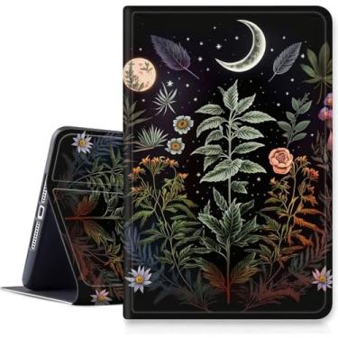 Imagem de Capa para tablet Samsung Galaxy Tab A9 Plus/A9+ 11 polegadas 2023, capa fina com suporte para visualização em vários ângulos para modelo SM-X210/X216/X218, despertar/hibernar automaticamente, plantas