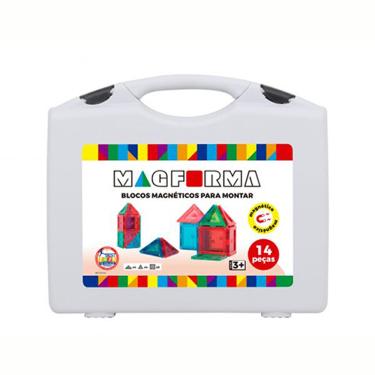 Imagem de Blocos Magnéticos - Magforma - Maleta com 14 peças - Acrílico - Colorido - MF17CH14 - Magforma