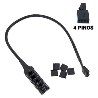 Imagem de Cabo Multi Fan Para 5 Coolers 3 E 4 Pinos Pwm Adaptador Hub S