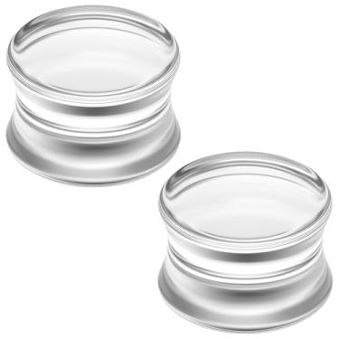 Imagem de Ocptiy Tampões de ouvido sólidos de 6G-50 mm para mulheres e homens, alargador duplo, alargador, alargador, alargador, piercing, joia corporal, preto, branco, transparente, 1 par, 2 Gauge = 6mm = 1/4