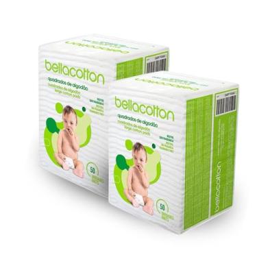 Imagem de Algodão quadrado bebê 2 pacotes com 50un - 100 unidades