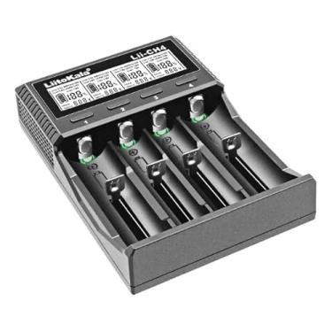 Imagem de Carregador de Pilhas P/4 AA, AAA e Li-ion Liitokala Lii-CH4 Inteligente Visor LCD Entrada USB