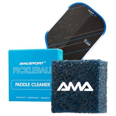 Imagem de AMA SPORT Limpador de raquete de bola de pickleball de fibra de carbono, acessórios de pickleball para remover resíduos e sujeira da bola, restaura aderência e rotação (azul escuro)