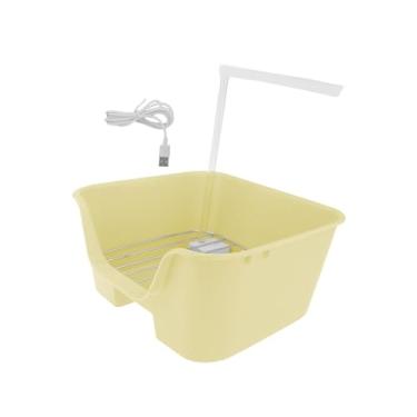 Imagem de Generic Banheira automática para pássaros, brinquedo elétrico para banho de animais de estimação, bacia de banho para pássaros, chuveiro para papagaios, Amarelo