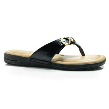 Imagem de Sandália Rasteira Feminina Comfortflex 2580402, Preto, 36