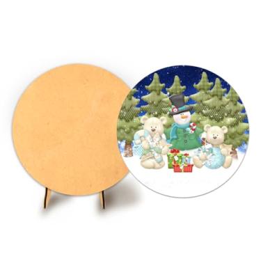 Imagem de Painel C Elastico Redondo 50cm Natal + Suporte MDF (NAT049)