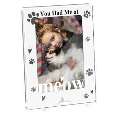 Imagem de Porta-retrato acrílico para gatos, presente memorial para perda de gato, porta-retratos para gatos que morreram, serve para fotos de 10 x 15 cm, lembrança de simpatia de animais de estimação