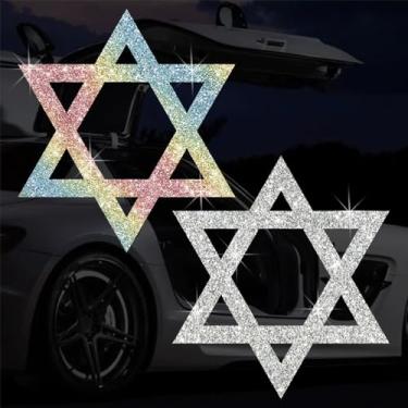 Imagem de Adesivos de vinil premium à prova d'água brilhante estrela brilhante fácil de aplicar para laptop acessório de telefone capacete janela de carro caneca copo copo porta parede (branco + colorido)