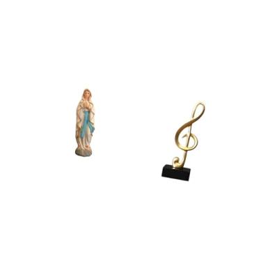 Imagem de Fenteer Estátua Da Virgem Maria com Notas Musicais, Estatueta Musical de Lady, Obra de Arte Decorativa para Mesa, Enfeite de Mesa com Jesus Abençoado,