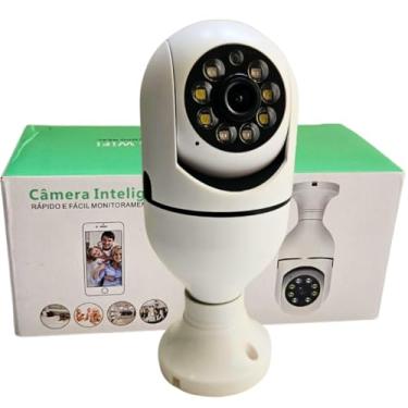 Imagem de Câmera IP Lâmpada Wifi Full Hd Visão Noturna Cor Branco