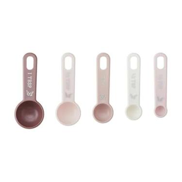 Imagem de Dolly Parton Conjunto de colheres de medição com detalhes em borboleta, marcações de fácil leitura, design de encaixe com anel, 5 peças, 1/4 colher de chá para 1 colher de sopa