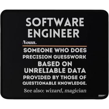 Imagem de Mouse pad engraçado engenheiro de software, mouse pad preto lavável, 24 x 19 cm, design de definição humorística