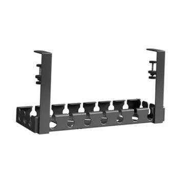 Imagem de KiBcsLic Organizador de cabos embaixo da mesa, régua de energia, armazenamento sem furadeira, multifuncional, aço carbono, à prova de ferrugem, 40cm