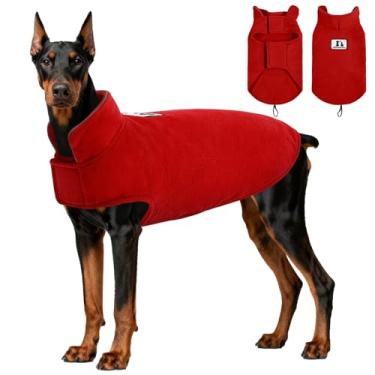 Imagem de Casaco de lã quente para inverno à prova de vento, jaqueta reflexiva macia para cães, colete para cães, roupas, sobretudo para raças pequenas e grandes para acesso a correias de clima frio