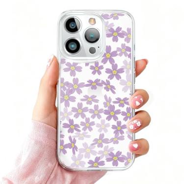 Imagem de DSJIFGEW Design de capa transparente padrão para iPhone 16 Pro Max | Antiamarelamento, parte traseira rígida, proteção contra quedas de nível militar, suporta carregamento sem fio