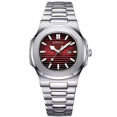 Imagem de Relogio Analógico Masculino Quadrado Luminoso em Aço inoxidável Impermeavel