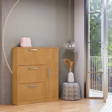 Imagem de Sapateira 4 Portas Manu Basculante em MDF Resistente Moderno Naturalle