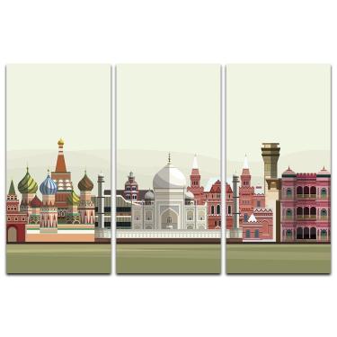 Imagem de Kit Placas Quadros Decorativos 3 pç 30x60 Marcos Incríveis