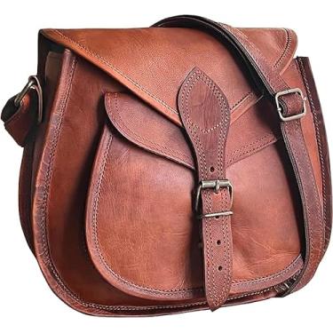 Imagem de Bolsa tiracolo Rustic Town marrom couro legítimo bolsa feminina, 11 Inch, 11 inch