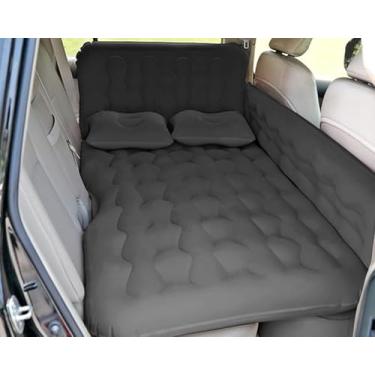 Imagem de GreatTribe Colchão de ar para carro, colchão de ar de carro com bomba de inflação, 2 travesseiros infláveis e 2 apoios para os pés para banco traseiro, assento lateral, porta-malas, cama de